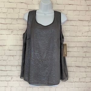 Jones New York silk sheer sleevesless top